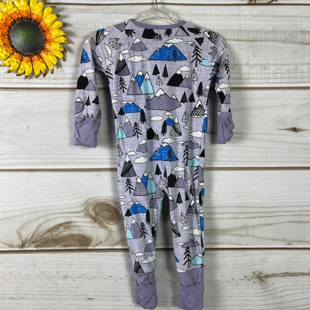 Little Sleepies Bamboo Baby‎ Convertible Pajamas Footie Mountains 0-3 Months